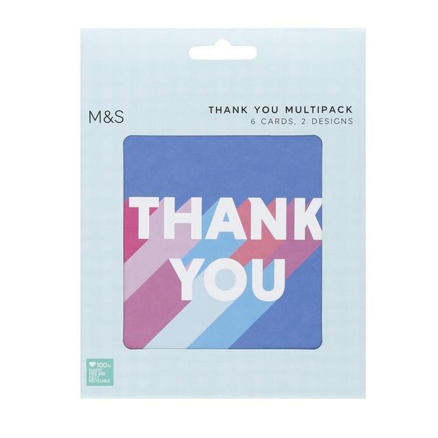 M&S Thank You Card Pack 6 per pack