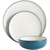 M&S Tribeca Teal Stoneware Dinner Set 12 per pack