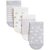M&S Unisex Cotton Terry Baby Socks 4 Pack 0-24 Months Grey Mix