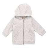M&S Unisex Cotton Zip Hoodie 0-3 Months Grey Marl