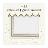 M&S White & Gold Feels Like Linen Napkins 12 per pack