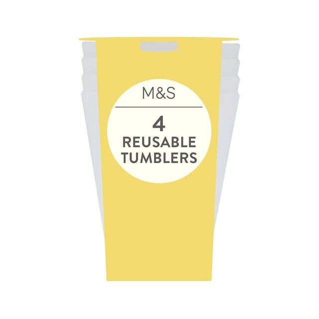 M&S White Reusable Picnic Tumblers 4 per pack