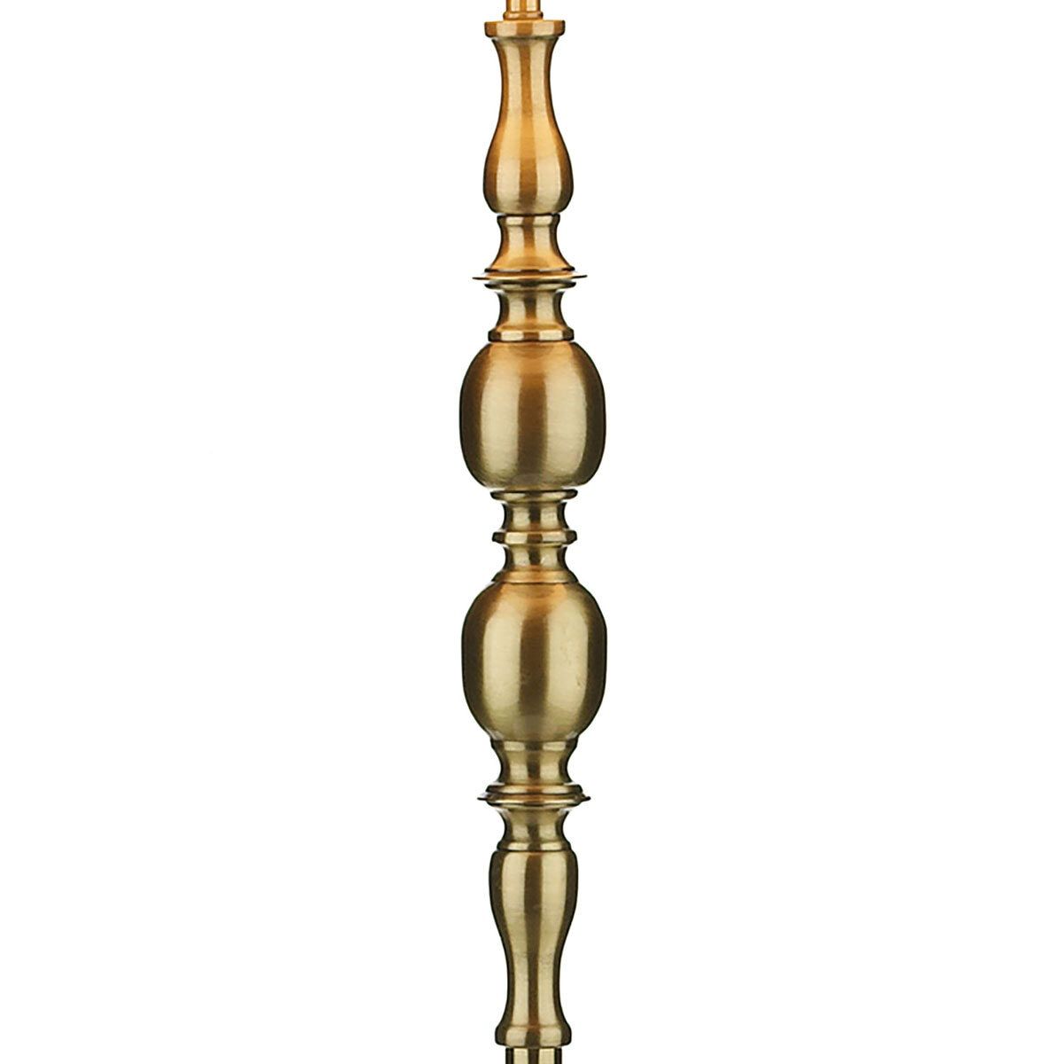 Madrid Antique Brass Floor Lamp with Faux Silk Shade