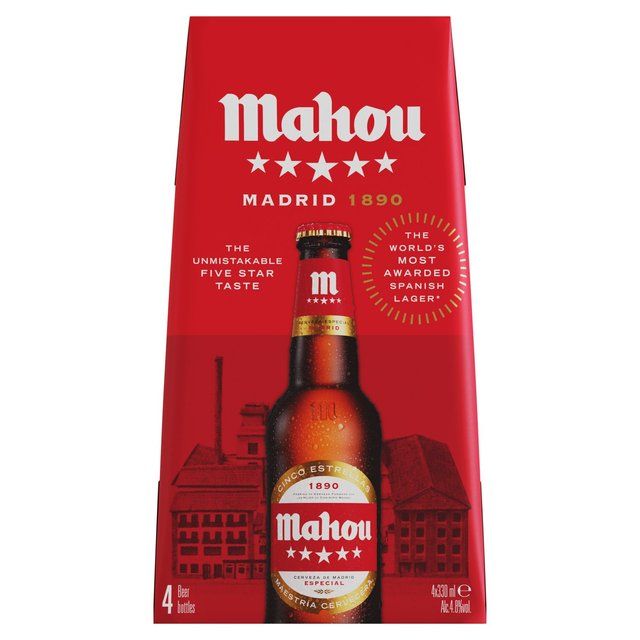 Mahou Cinco Estrella Lager Beer 4 x 330ml