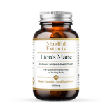 Mindful Extracts Organic Lions Mane Mushroom Extract 60 Vegan Capsules