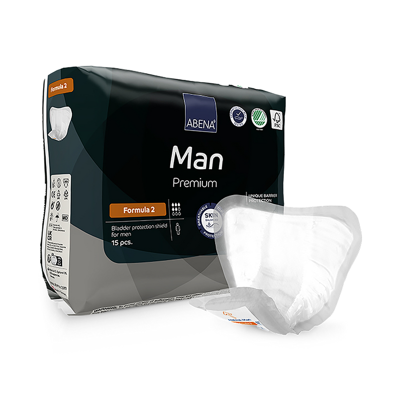Abena Man Formula 2 700ml Absorbency Pack of 15 Incontinence Pads