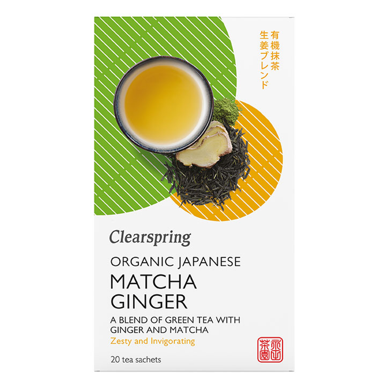 Clearspring Organic Japanese Matcha Ginger Green Tea 20 Tea Bags