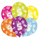 Amscan Age 5 and 6 Latex Printed Balloon (Pack of 6)