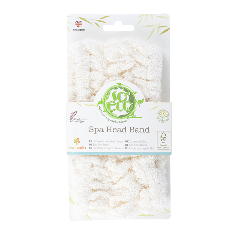 Natural Cotton Spa Headband for Facials and Makeup