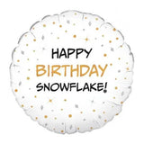 Oaktree Foil Snowflake Happy Birthday Foil Balloon