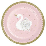 Creative Party Paper Swan Princess Dinner Plate (Pack of 8)