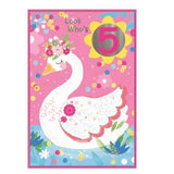 Simon Elvin Swan 5th Birthday Card (Pack of 6)