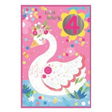 Simon Elvin Swan 4th Birthday Card (Pack of 6)
