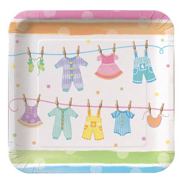 Creative Party Clothes Baby Shower Dinner Plate (Pack of 8)