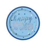Unique Party Paper Glitz Disposable Plates (Pack of 8)