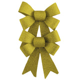 Eurowrap Glitter Christmas Gift Bow (Pack of 2)
