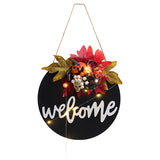 Livingandhome Halloween Maple Leaves Welcome Sign