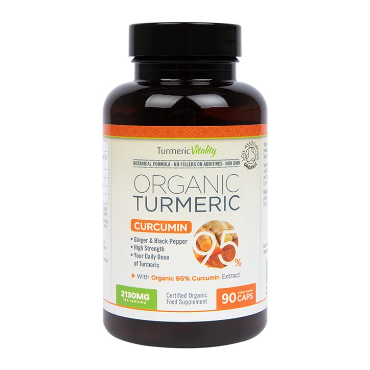 Organic Turmeric and Curcumin 95 Capsules with Ginger and Black Pepper 90 Count