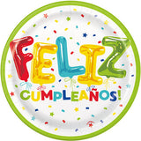 Unique Party Feliz Cumpleanos Paper Plates (Pack of 8)
