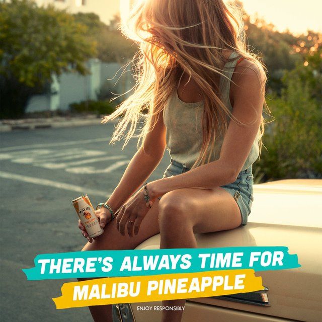 Malibu Coconut Rum & Pineapple Sparkling Pre-Mixed Can 25cl