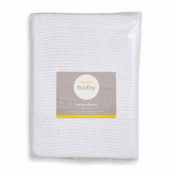 Martex Baby Cotton Leno Weave Cellular Blanket Small Grey White