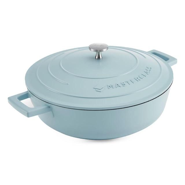 MasterClass Sky Blue Cast Aluminium Shallow Casserole Dish 4L