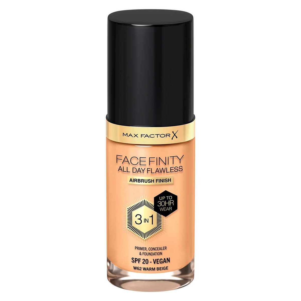 Max Factor Facefinity All Day Flawless 3 in 1 SPF 20 Vegan Foundation 30ml