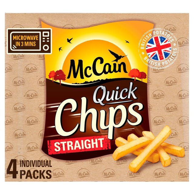 McCain Microwave Quick Chips Straight Cut 4 x 100g