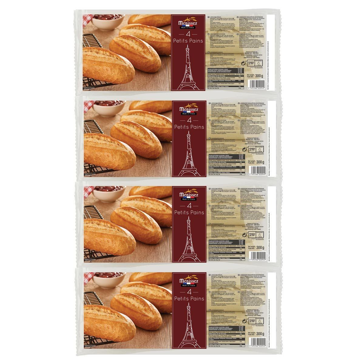 Menissez Petits Pains, 4 x 4 Pack (4 x 300g)