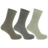 Mens Bamboo Viscose Socks (Pack Of 3) (UK Shoe 6-11) Green/Grey / 1EA