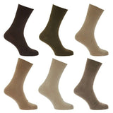 Mens Non Elastic Diabetic Socks (Pack Of 6) (UK Shoe 6-11) Brown/Beige/Olive / 340.0EA