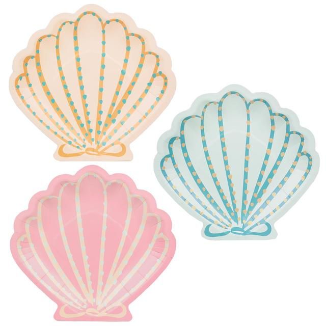 Mermaid Shell Recyclable Paper Plates 12 per pack