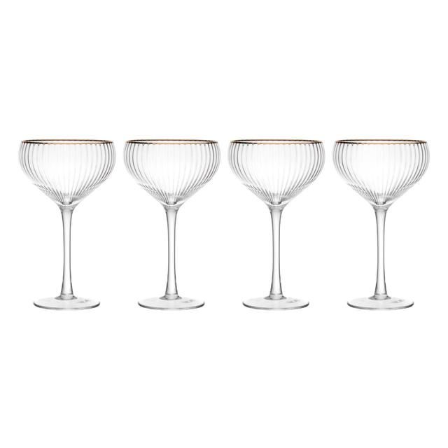 Mikasa Sorrento 4pc Champagne Coupe Glasses 350ml Gift boxed 4 per pack