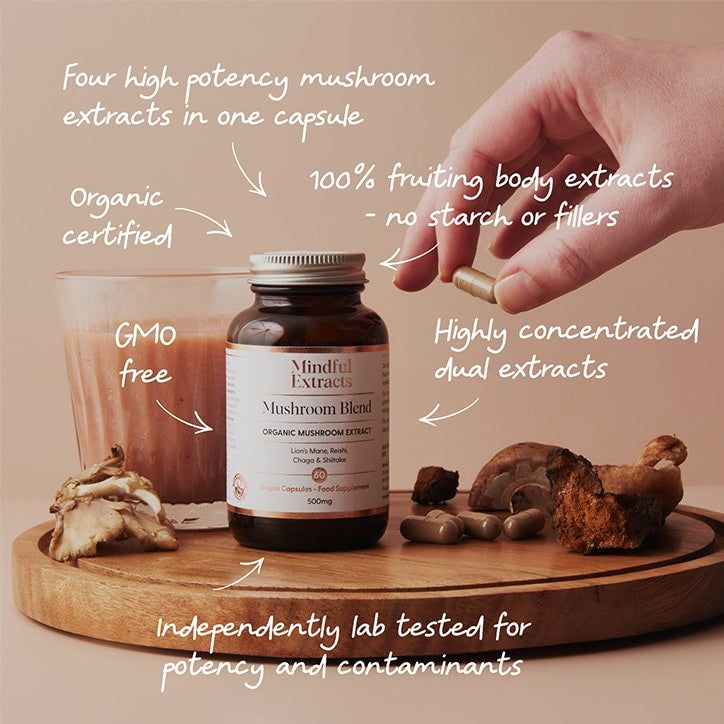 Mindful Extracts Organic Mushroom Blend 60 Vegan Capsules