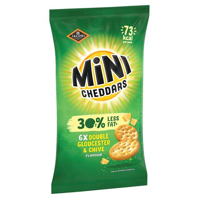 Mini Cheddars 30% Less fat Gloucester & Chive Multipack 6 per pack
