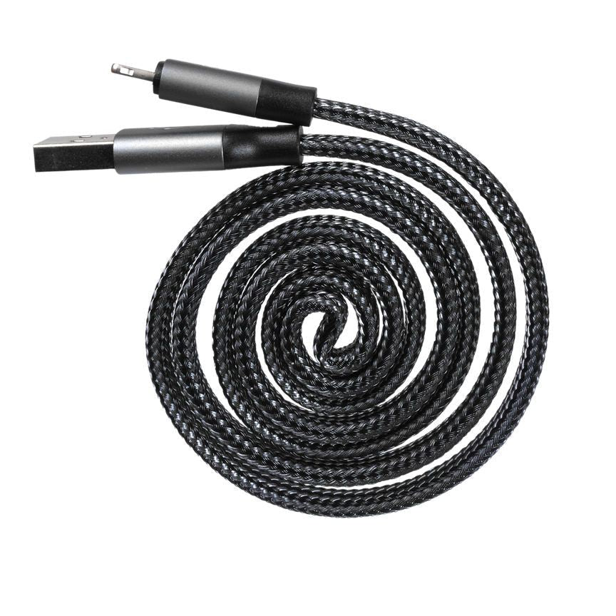 Mixx Self-Coil Lightning Travel Cable - Space Grey 1m