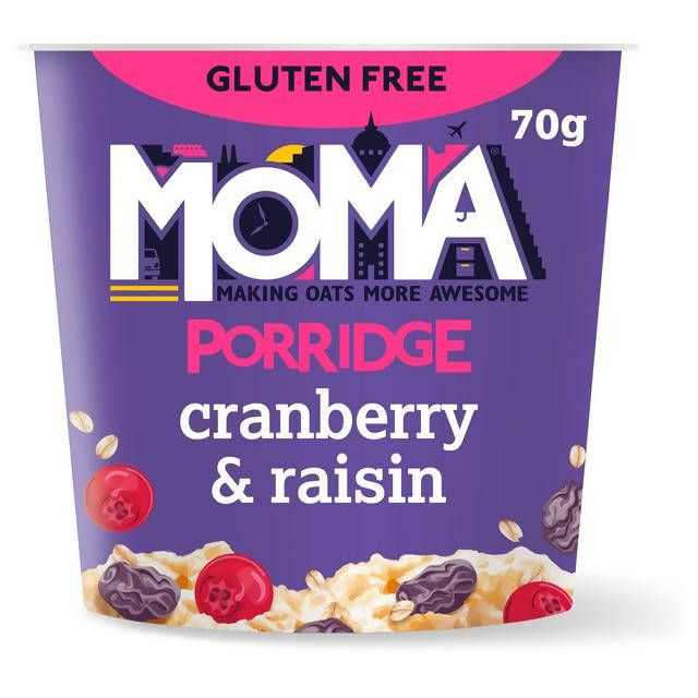 MOMA Cranberry & Raisin Gluten Free Jumbo Oat Porridge Pot 70g