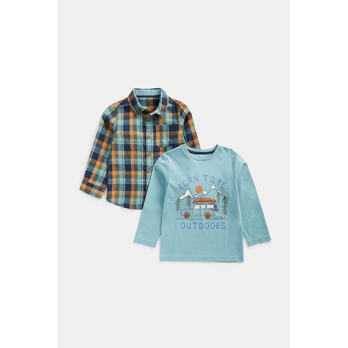 Mothercare Checked Shirt and T-Shirt Set