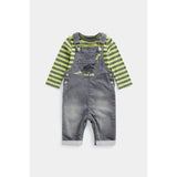 Mothercare Dinosaur Denim Dungarees and T-Shirt Set