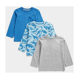 Mothercare Dinosaur Long-Sleeved T-Shirts - 3 Pack