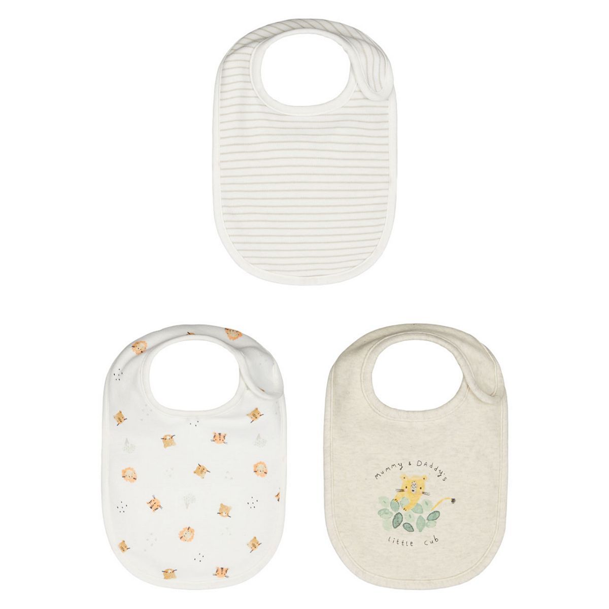 Mothercare Little Cub Bibs - 3 Pack