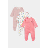 Mothercare Nature Baby Sleepsuits - 3 Pack