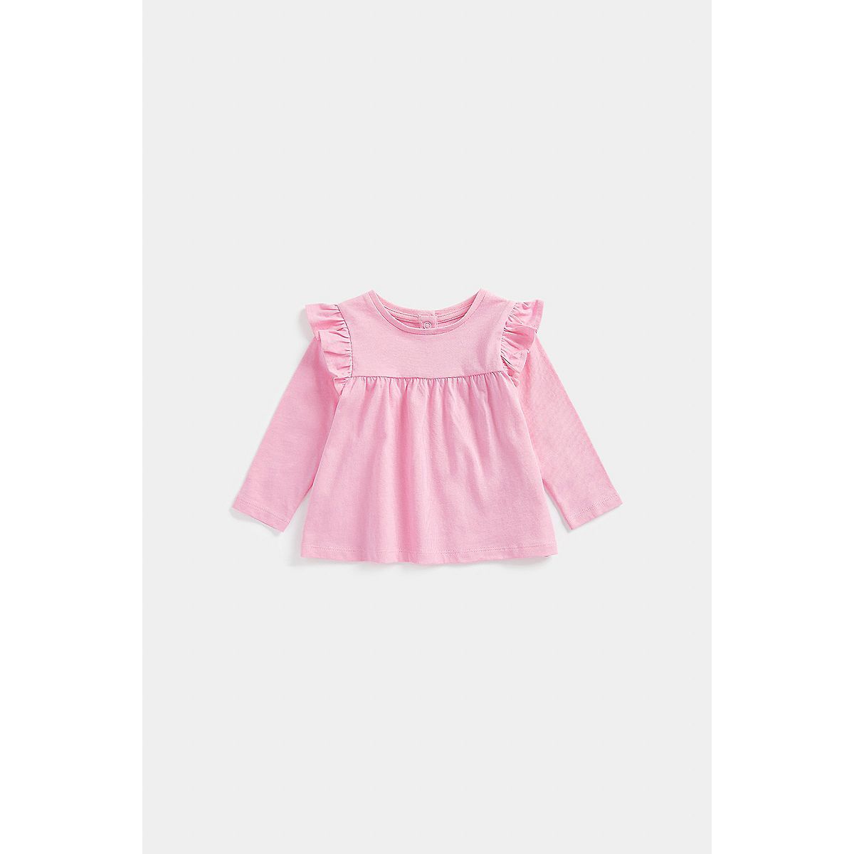 Mothercare Pink Long-Sleeve Frill T-Shirt