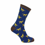 Mr Heron Mens Animal Design Bamboo Socks 6-11 UK Horses (Navy) / 1EA