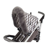 My Babiie Grey Pram Hood Fur Trim