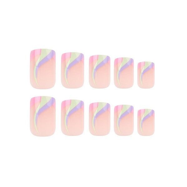 Nail HQ Square Sorbet Swirl Nails
