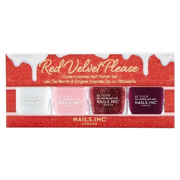 Nails.INC Red Velvet Please 4-Piece Nail Polish Set