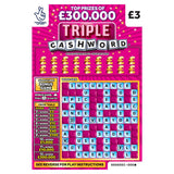 National Lottery £3 £300,000 Triple Cashword Pink Scratchcard Game