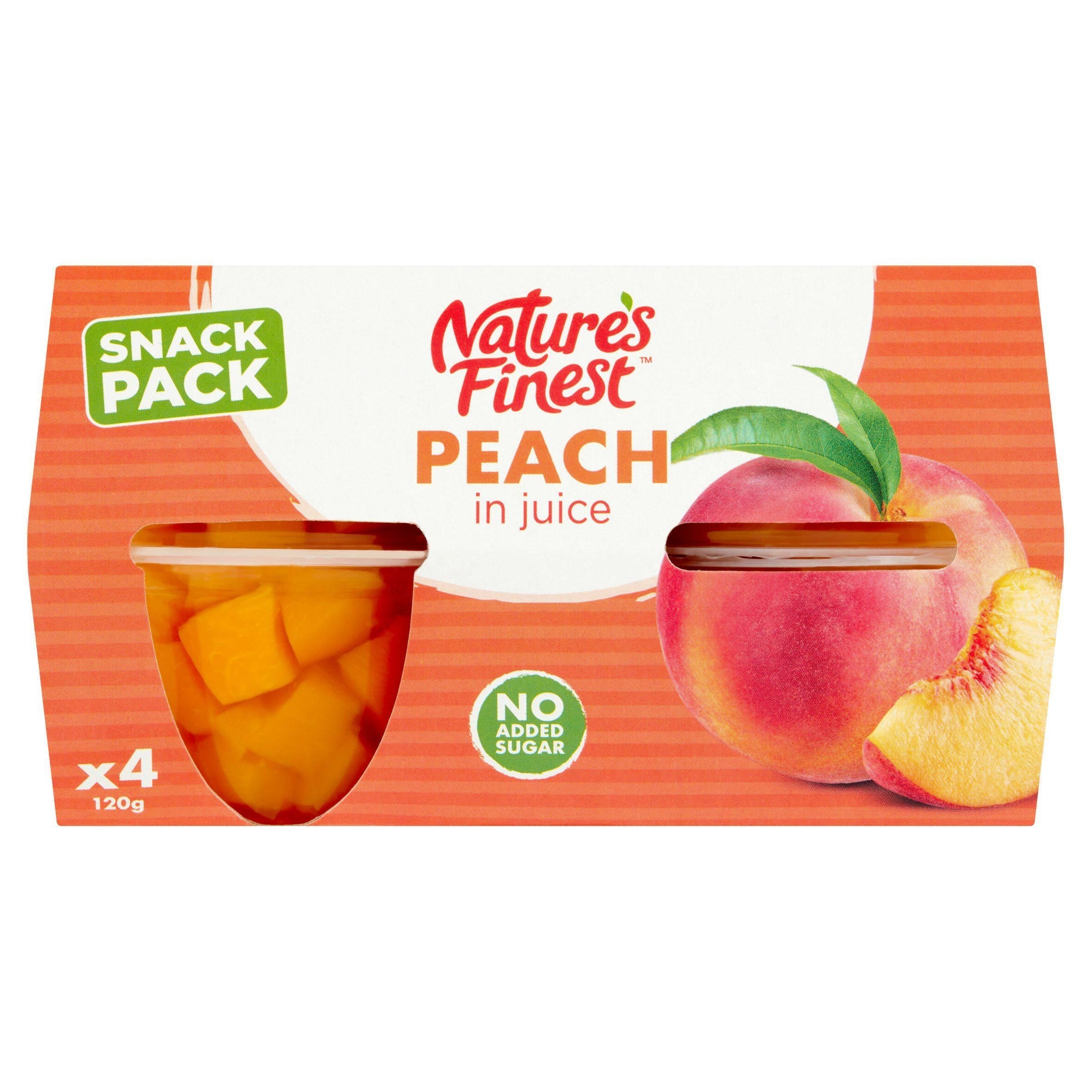 Nature's Finest Peach in Juice 4x120g