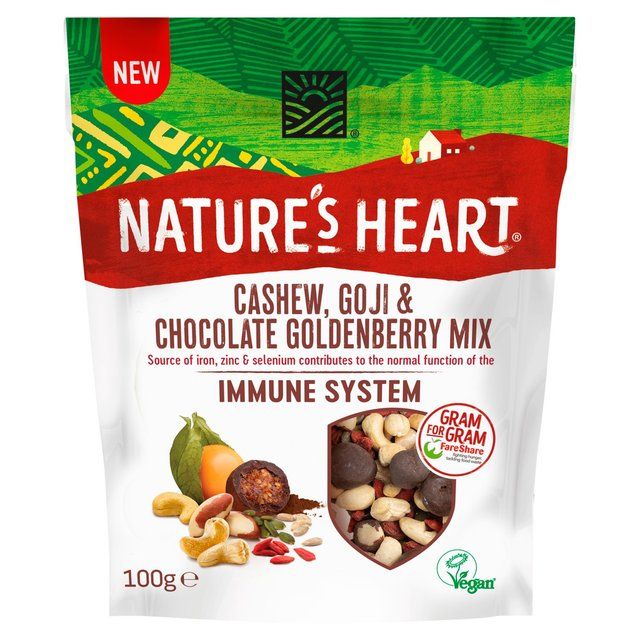 Nature's Heart Cashew Goji & Chocolate Goldenberry Immune System Mix 100g